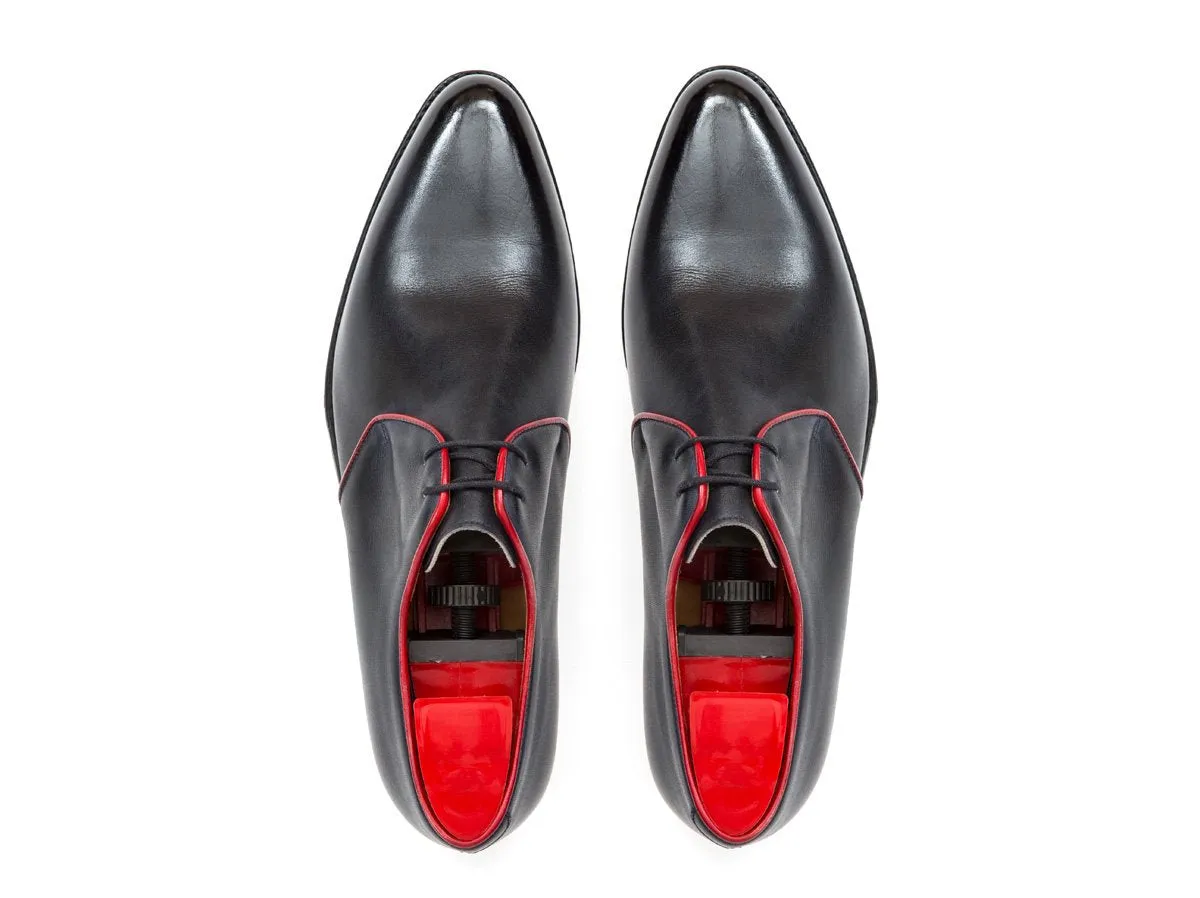 Broadway - MTO - Shaded Navy / Red Piping - JKF Last - Single Leather Sole