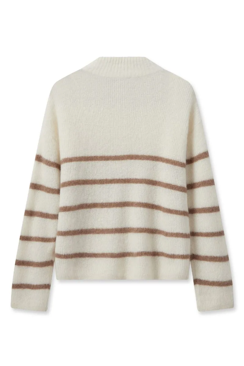 Bryna Thora Stripe Knit | Ecru | Strik fra Mos Mosh