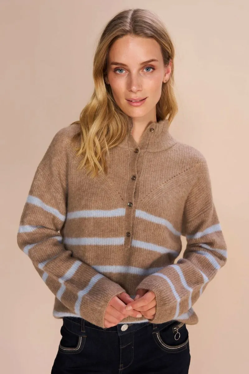 Bryna Thora Stripe Knit | Roasted Cashew | Strik fra Mos Mosh