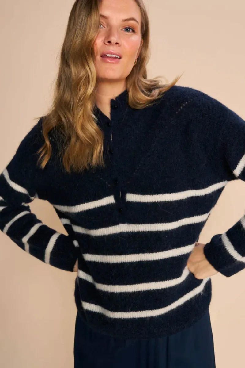 Bryna Thora Stripe Knit | Salute Navy | Strik fra Mos Mosh