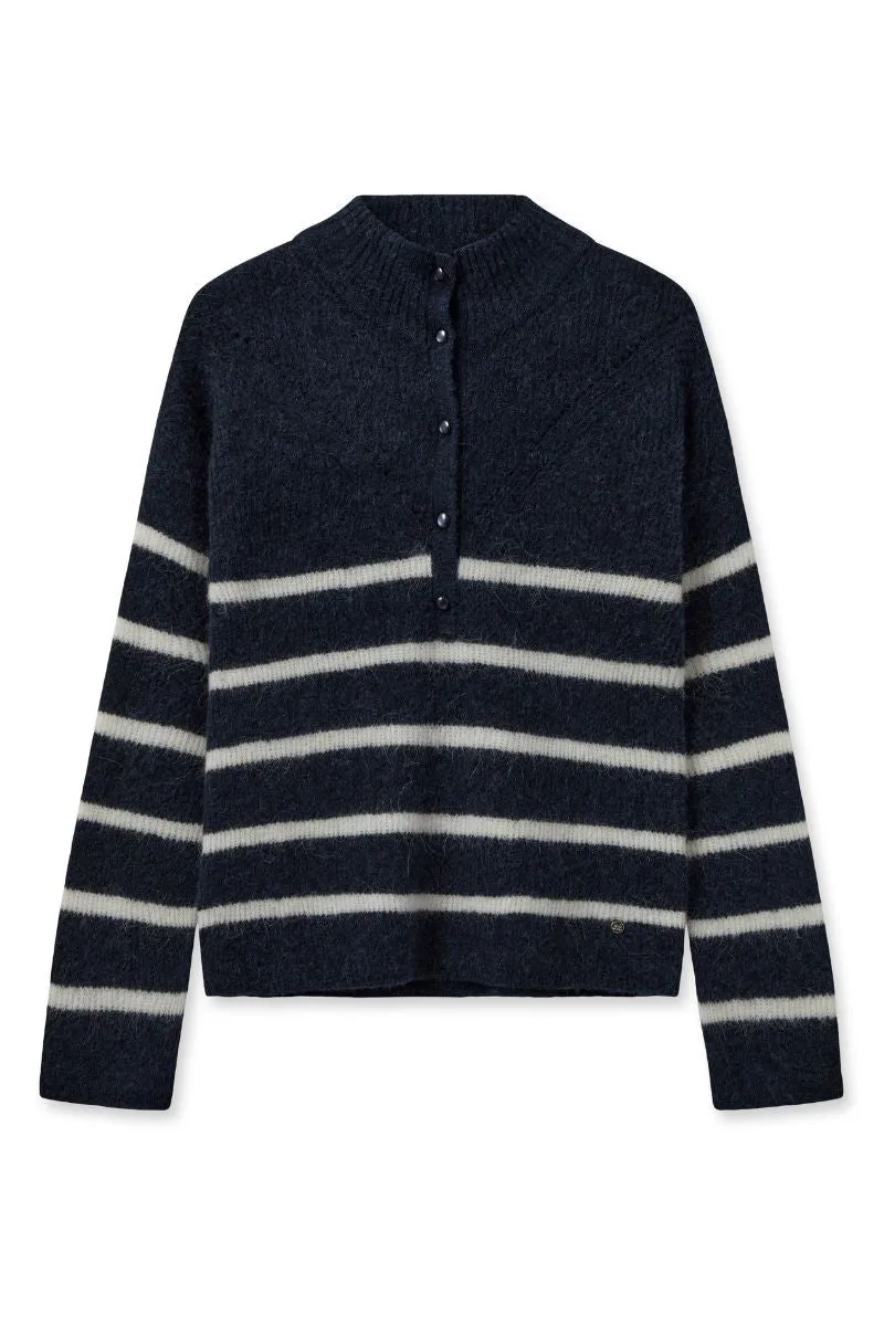 Bryna Thora Stripe Knit | Salute Navy | Strik fra Mos Mosh