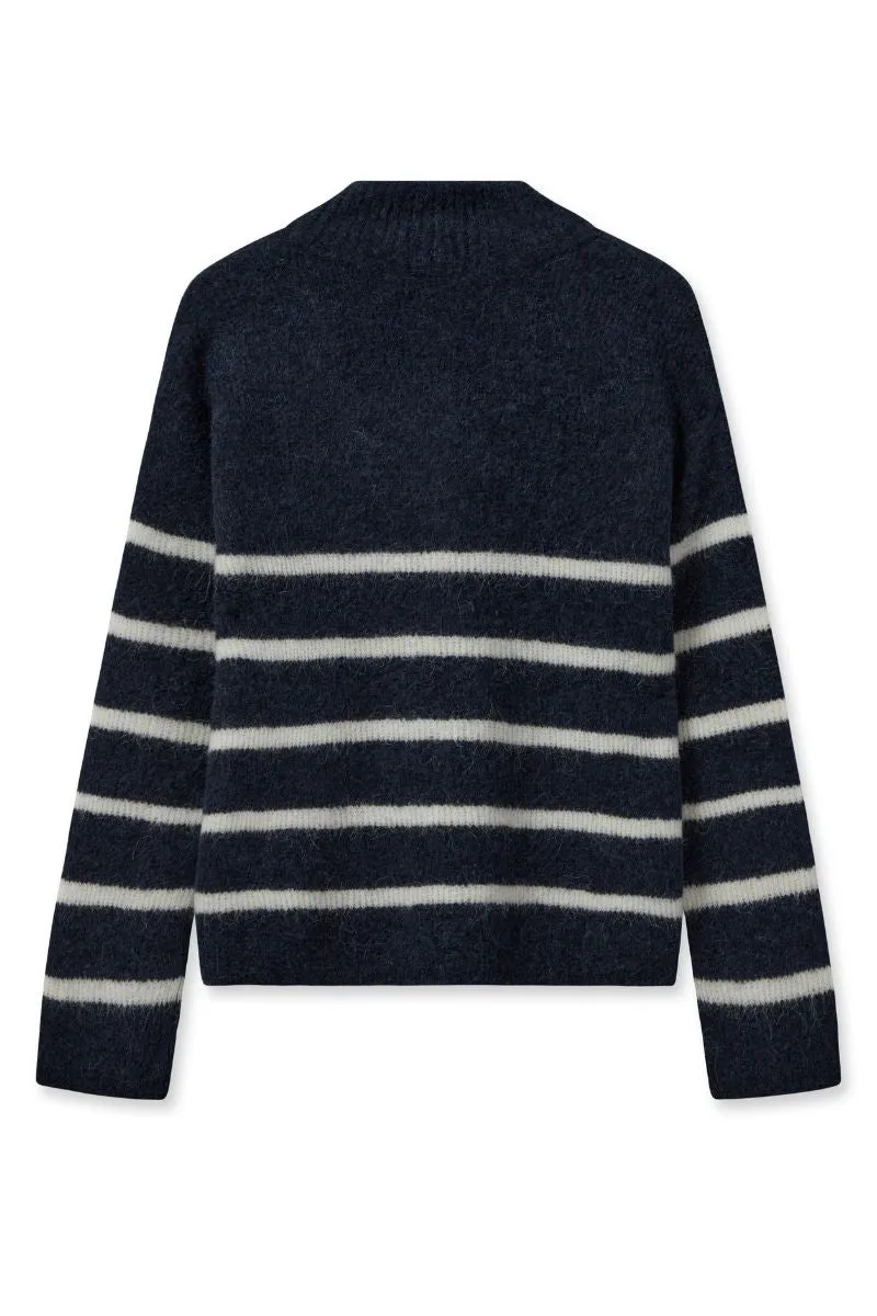 Bryna Thora Stripe Knit | Salute Navy | Strik fra Mos Mosh