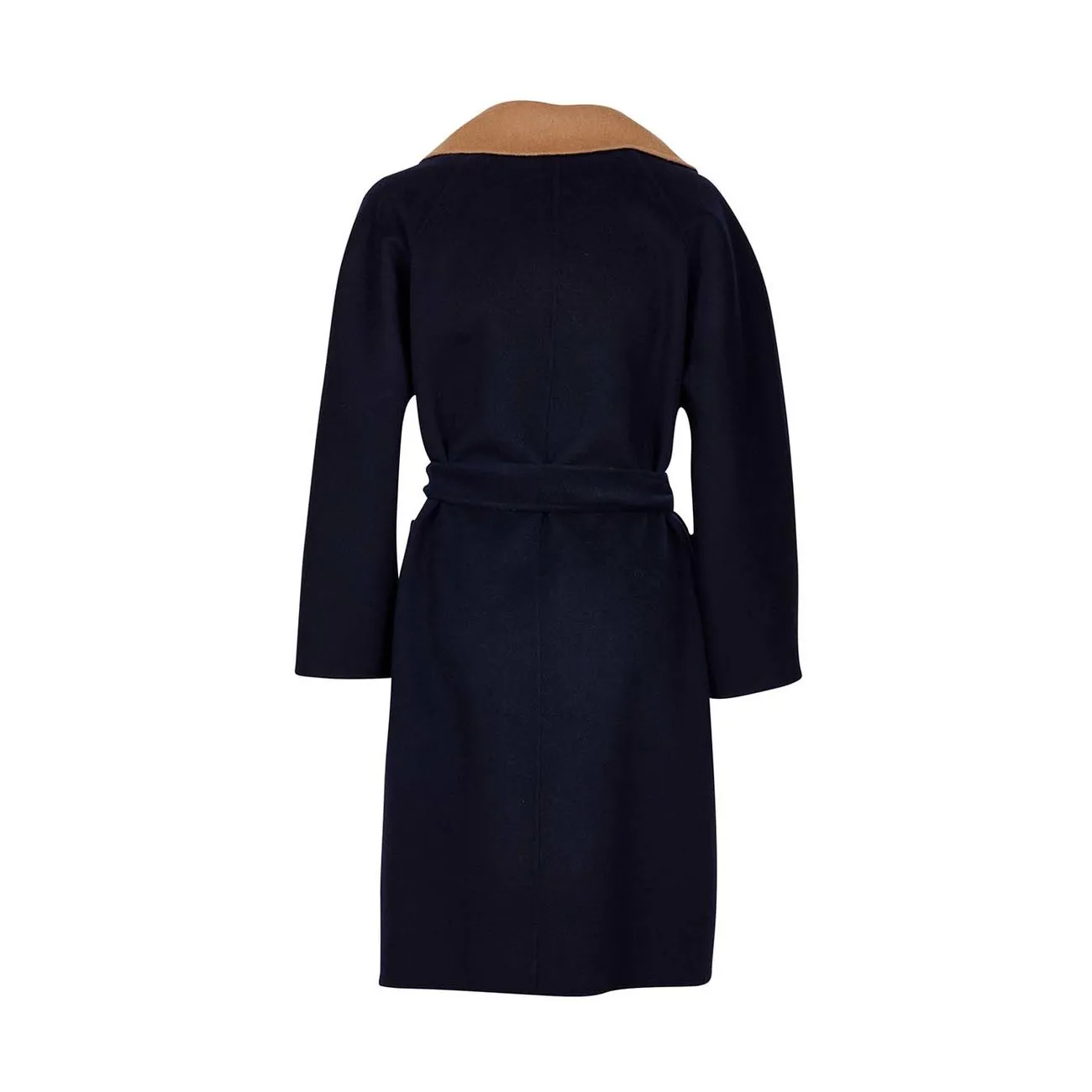 CAPPOTTO RAIL REVERSIBILE IN LANA DOPPIATA Donna Navy Cammello