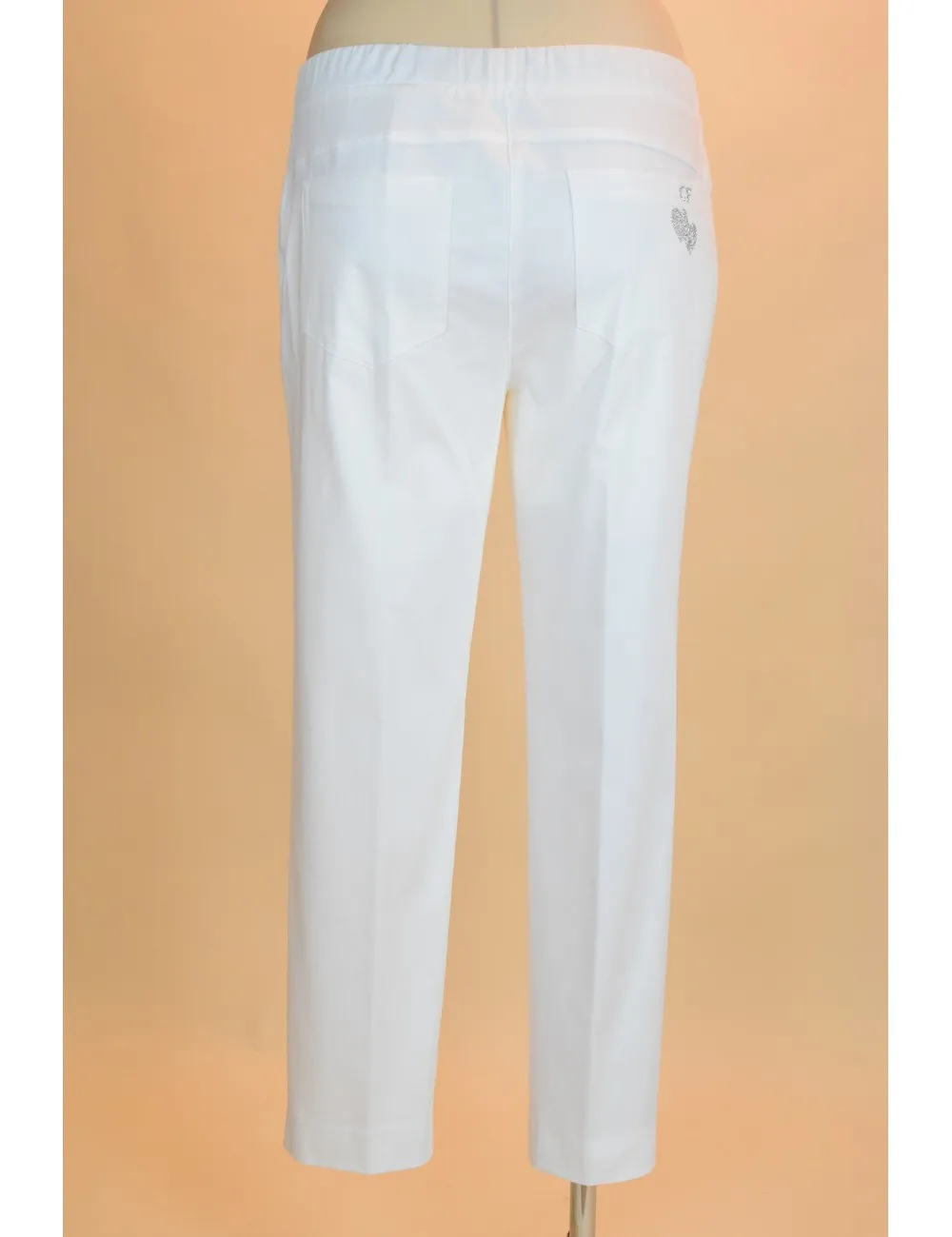 Carla Ferroni - Pantaloni dritti in cotone stretch bianco