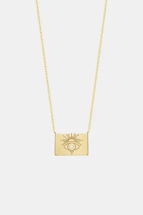 Chain Necklace With Rectangle Sunset Eye