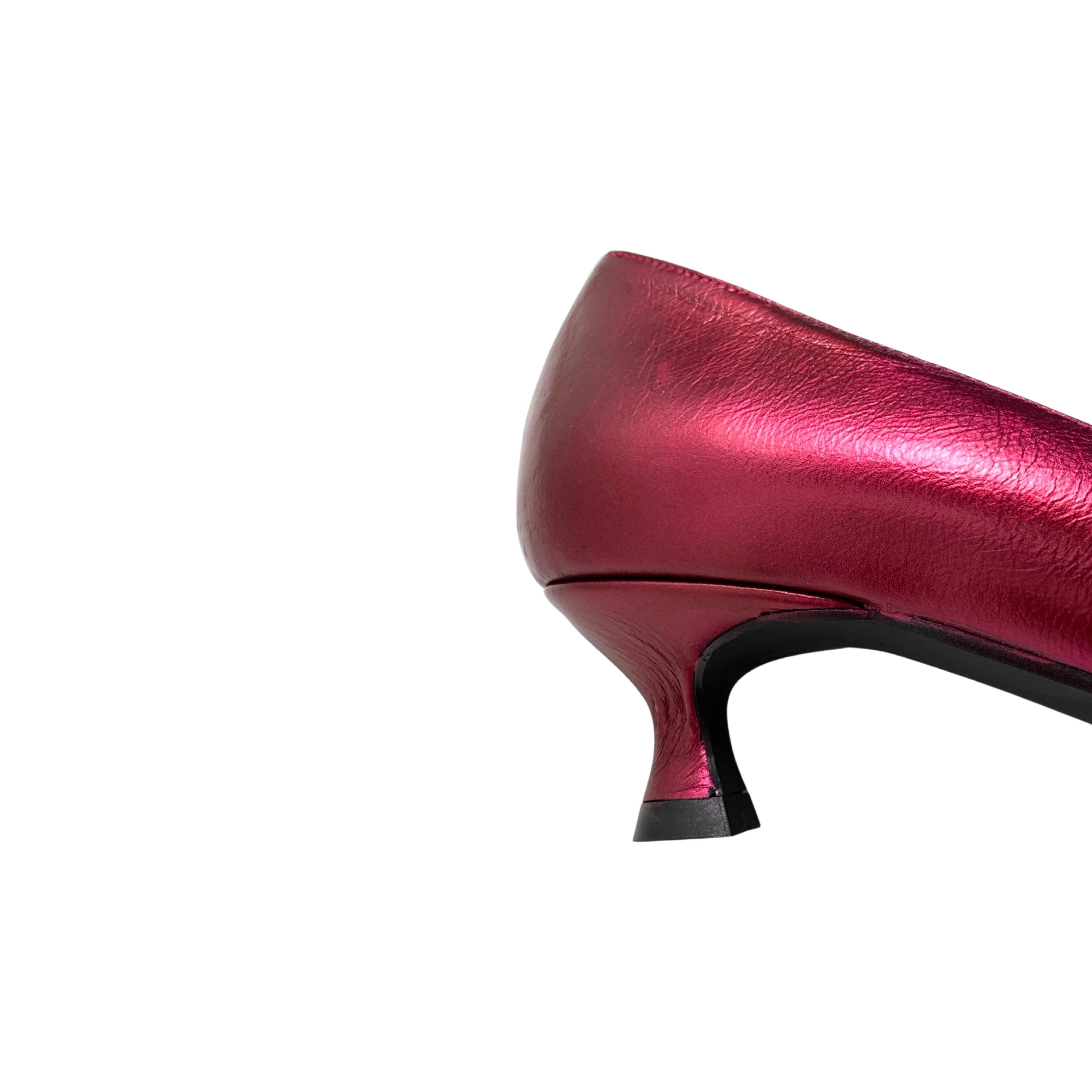 Chemia Pink Metallic kitten Heel Pump