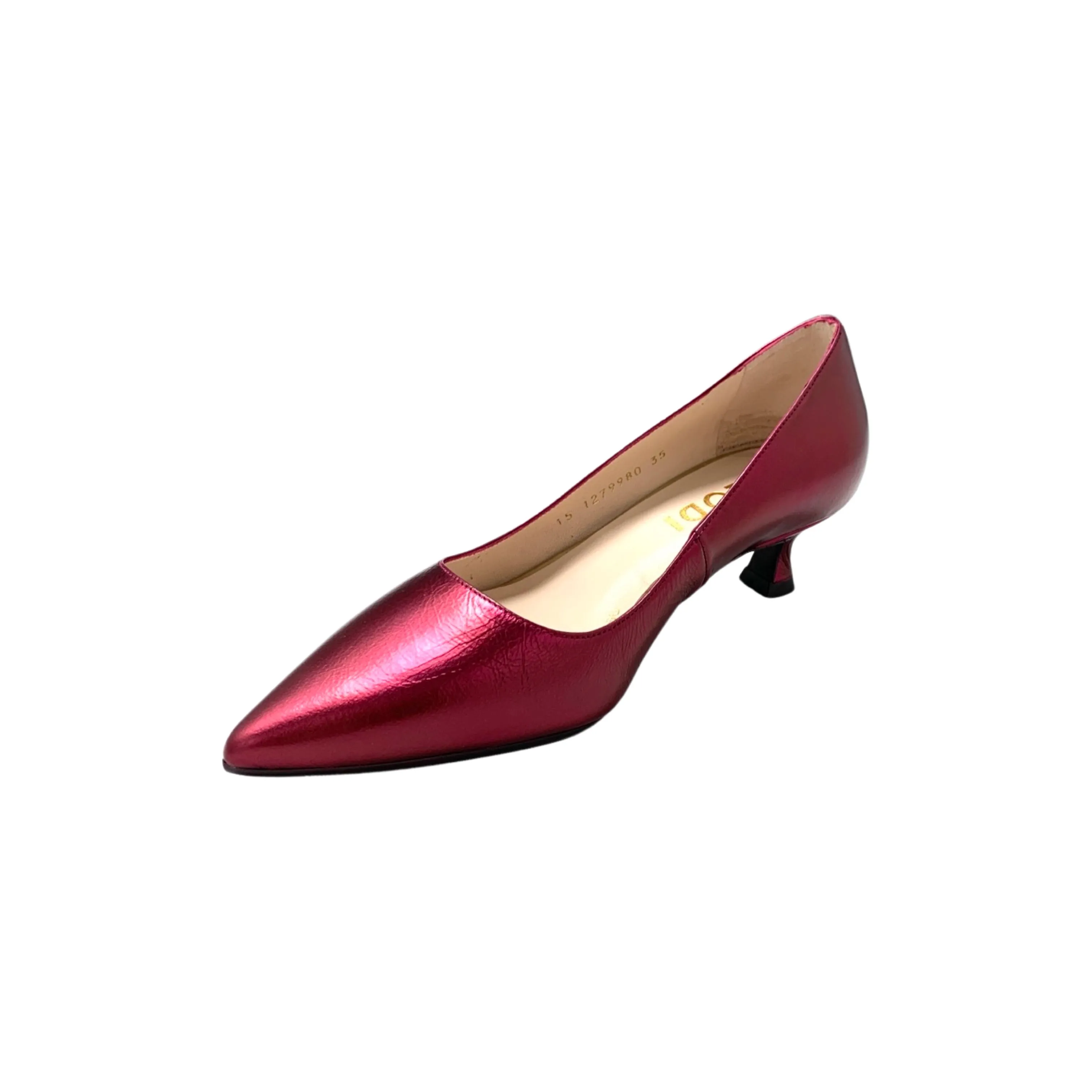 Chemia Pink Metallic kitten Heel Pump