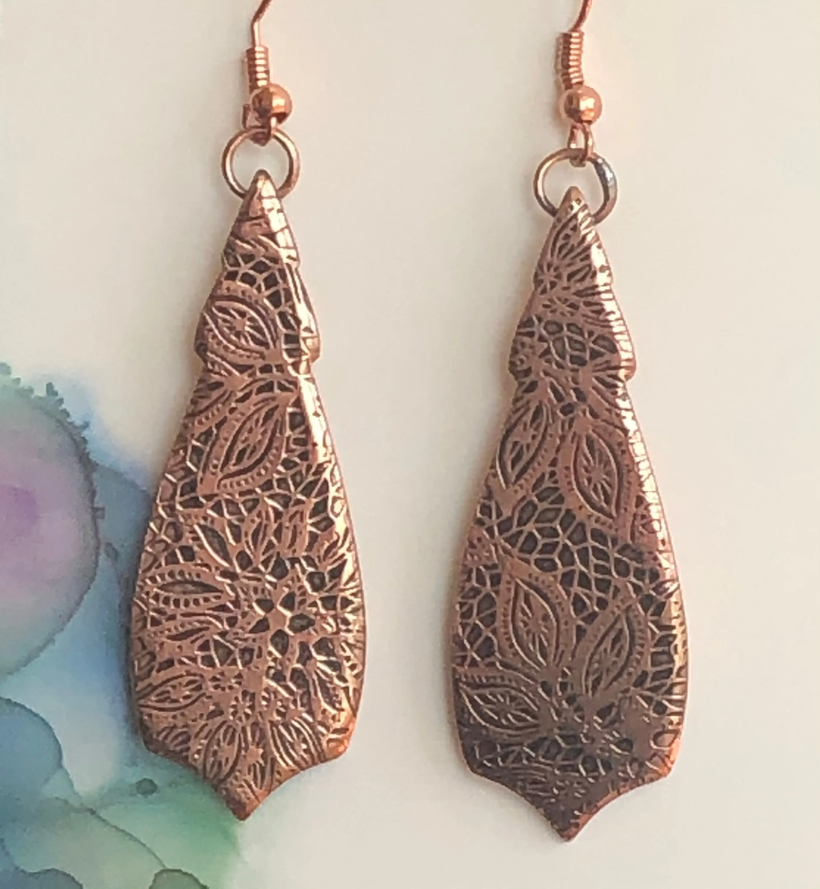 Copper Lace Earrings