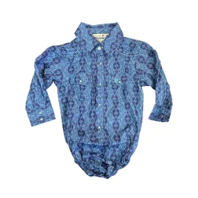 Cowboy Hardware Infant/Toddler Blue Tonal Aztec Romper