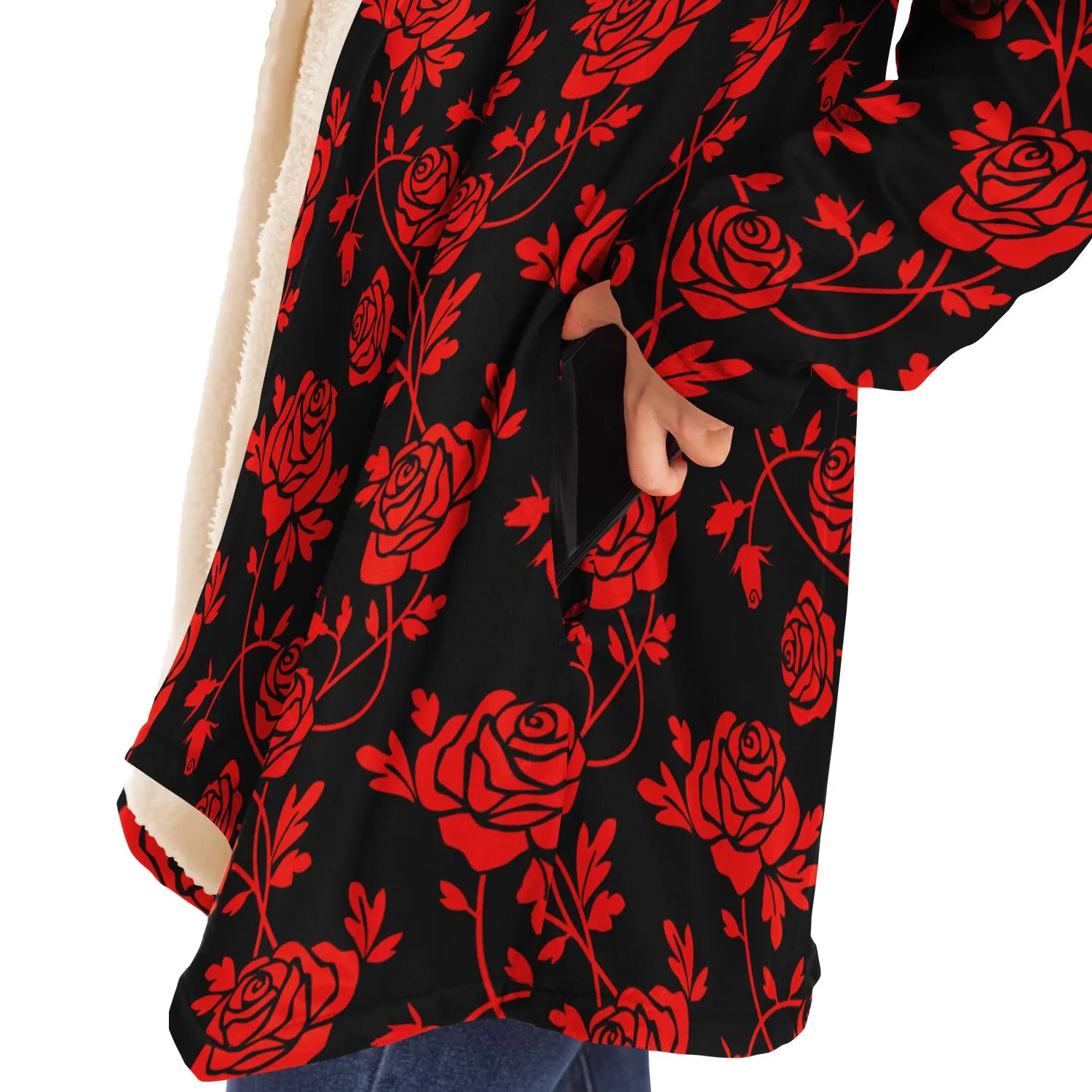 Crimson Rose Microfleece Cloak