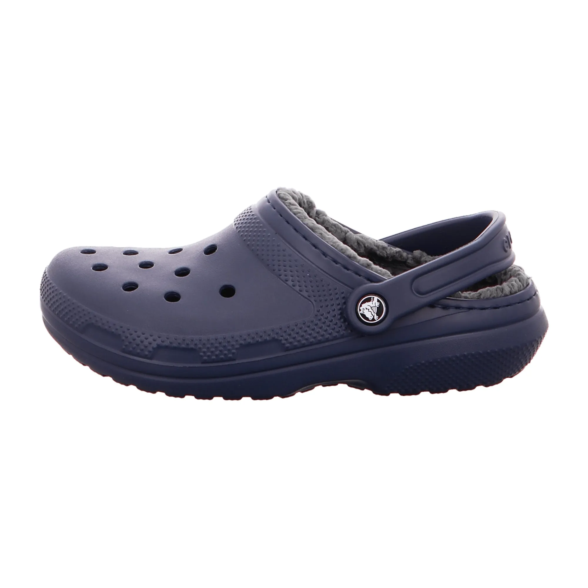 Crocs Classic Lined Clog for Men - Cozy Fleece Lining - Navy/Charcoal - EU 38-39