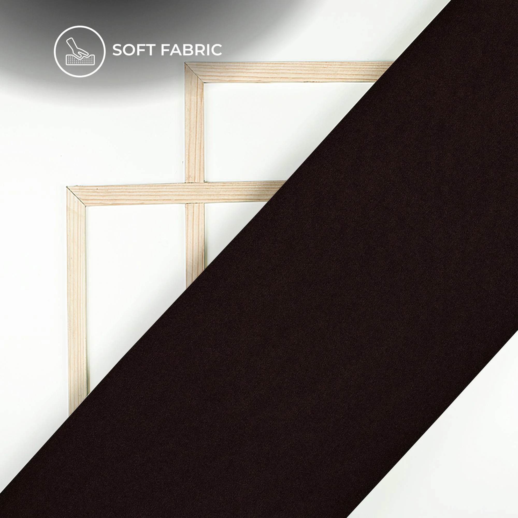 Dark Brown Plain Lining Butter Crepe Fabric