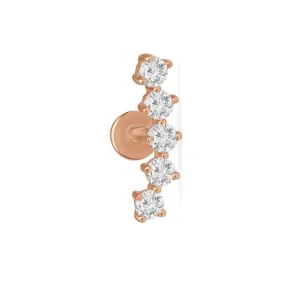 Diamond Constellation Ear Climber Flat Back Earring