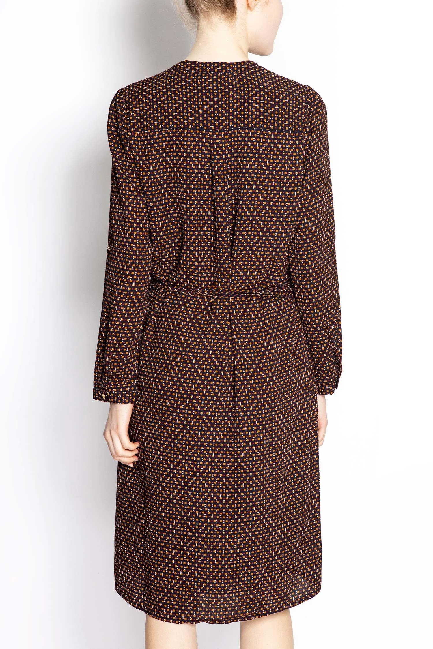 Dot Print Tie-waist Dress