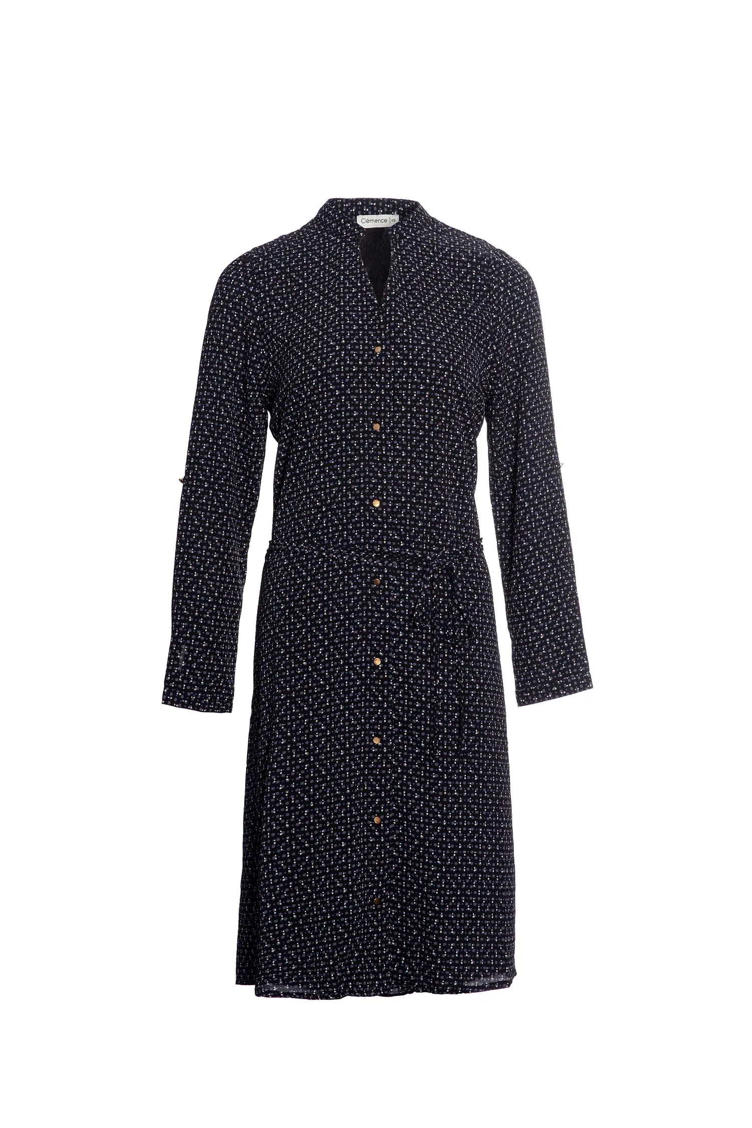 Dot Print Tie-waist Dress