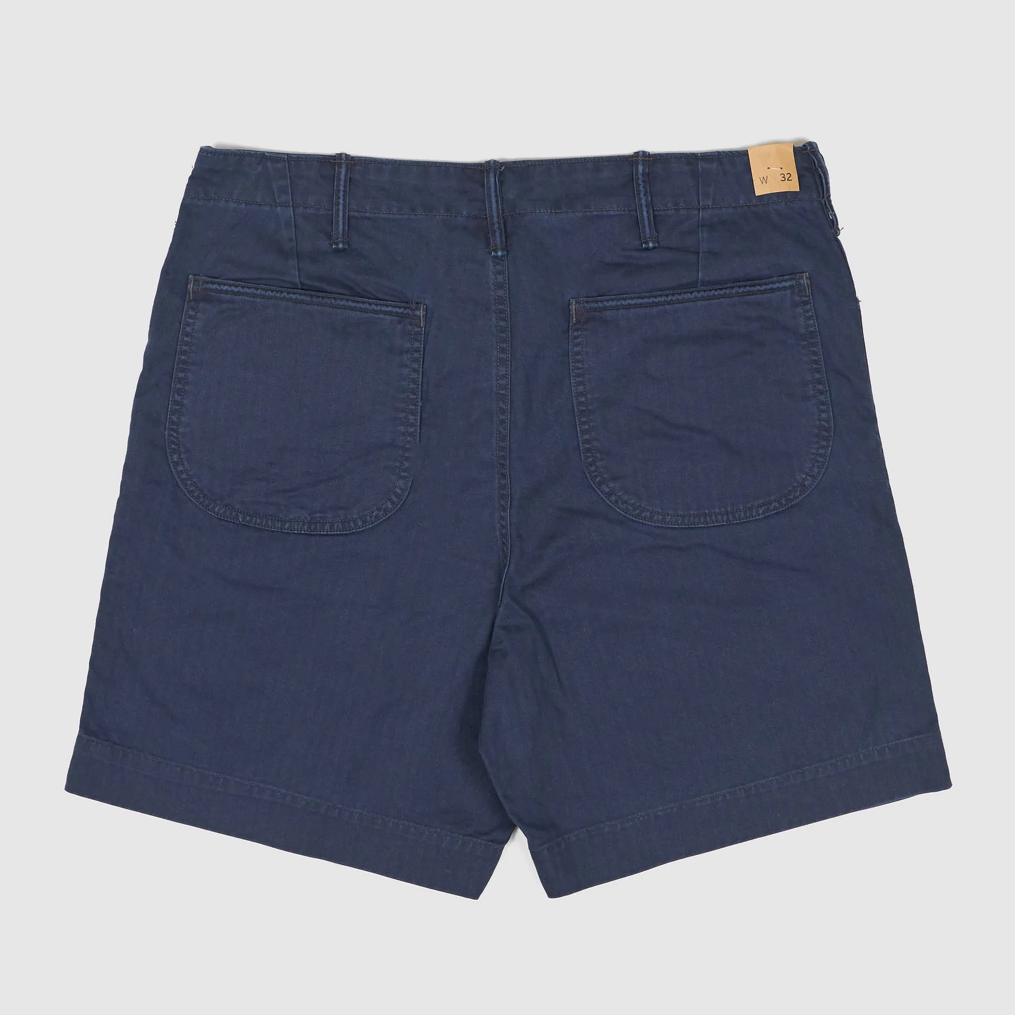 Double RL N3 Herrinbone Indigo Dyed Flat Front Short