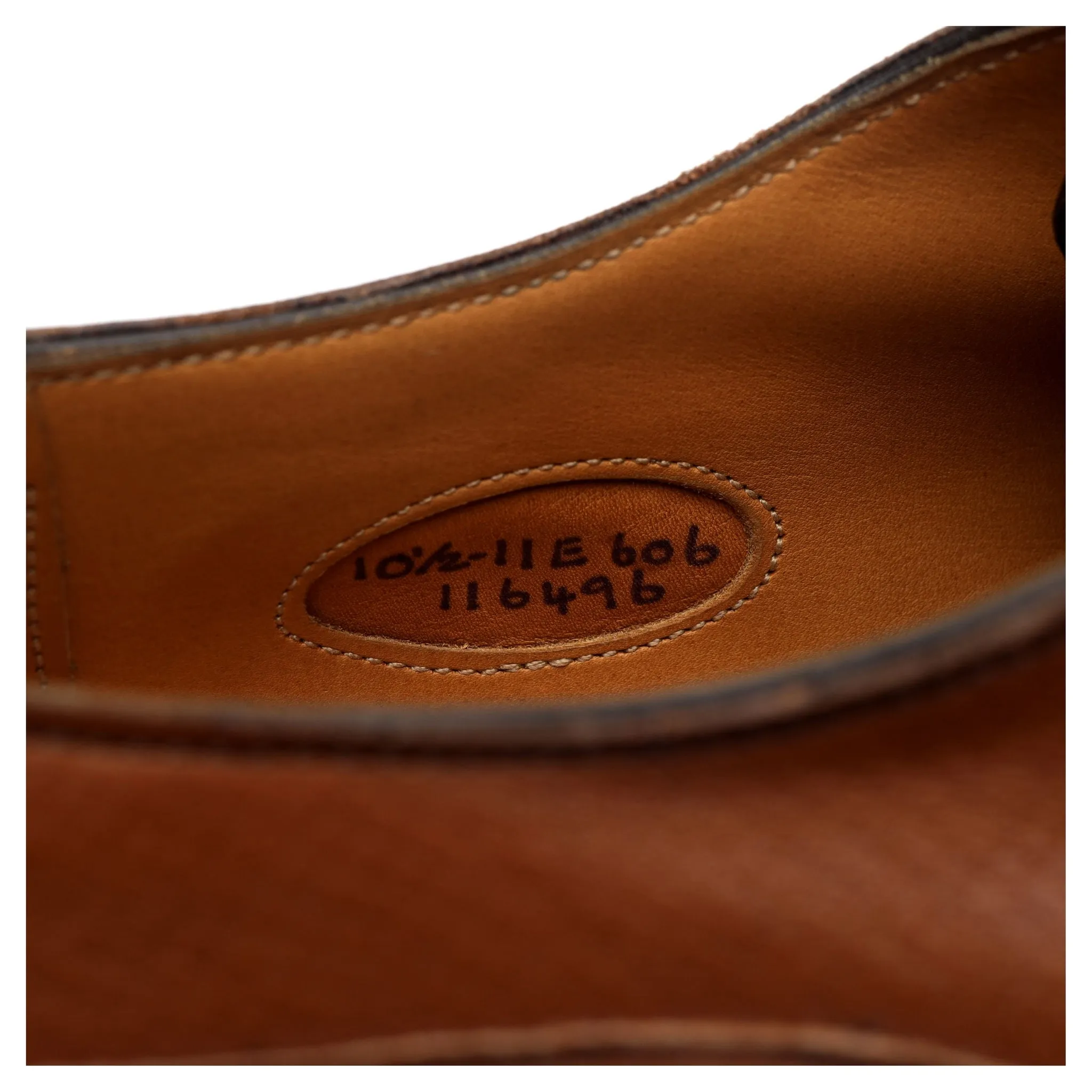 'Dover' Tan Brown Leather Split Toe Derby UK 10.5 E