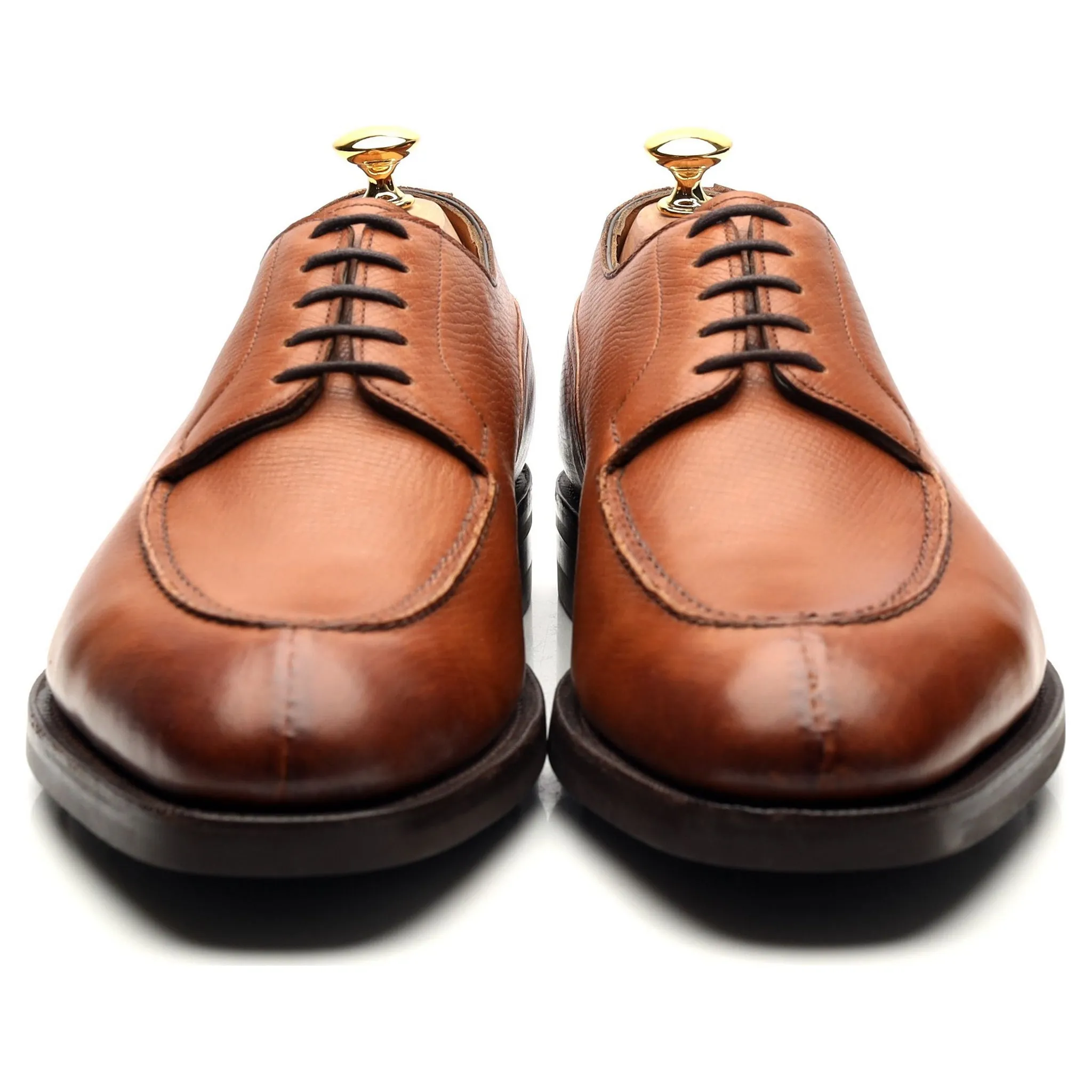 'Dover' Tan Brown Leather Split Toe Derby UK 10.5 E