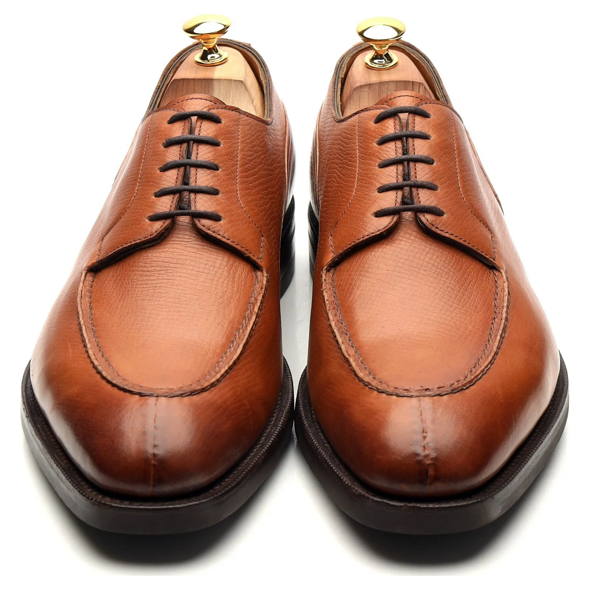 'Dover' Tan Brown Leather Split Toe Derby UK 10.5 E