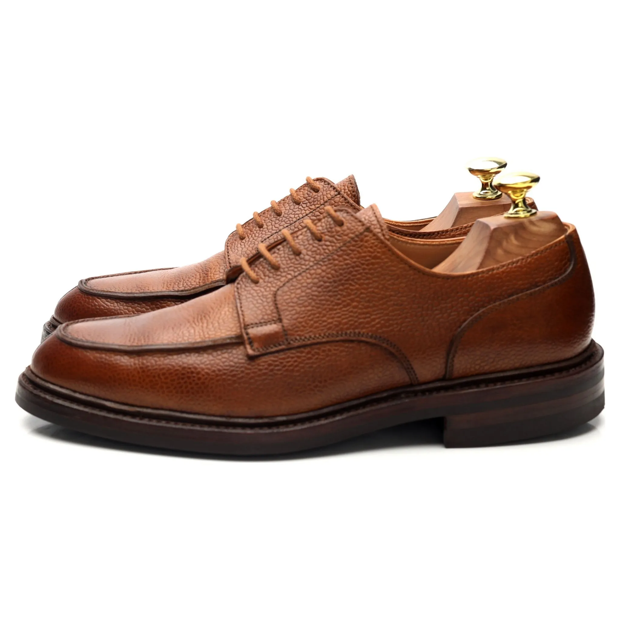 'Durham' Tan Brown Leather Split Toe Derby UK 7 E