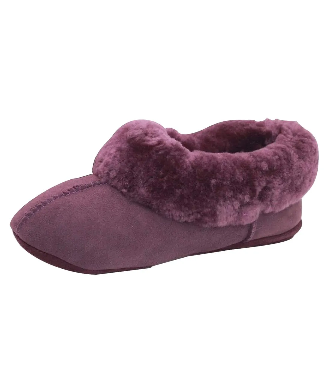 Eastern Counties Leather Womens/Ladies Full Sheepskin Turn Slippers (Plum) - UTEL159