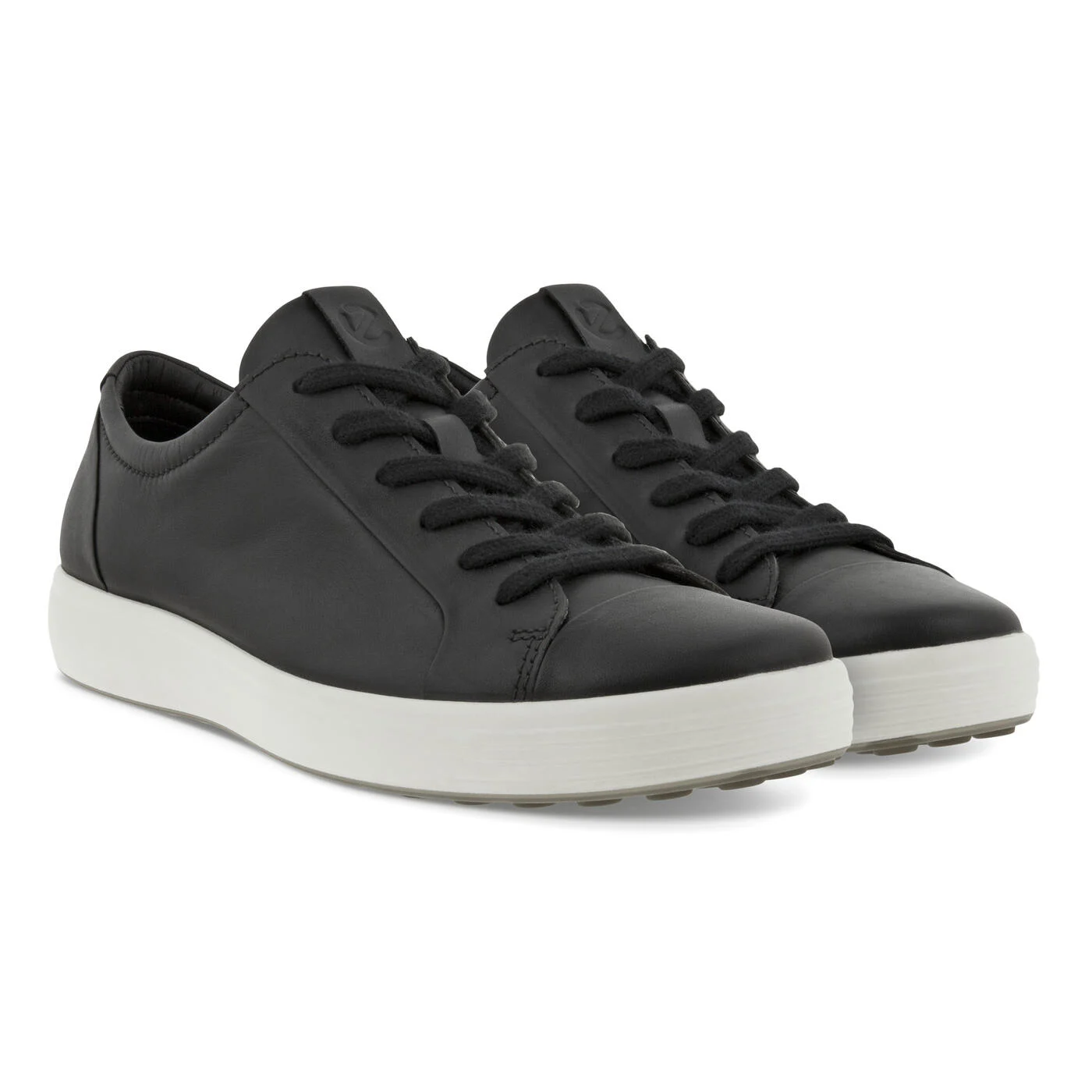 Ecco Mens Soft 7 Lace Up City Sneakers- Black