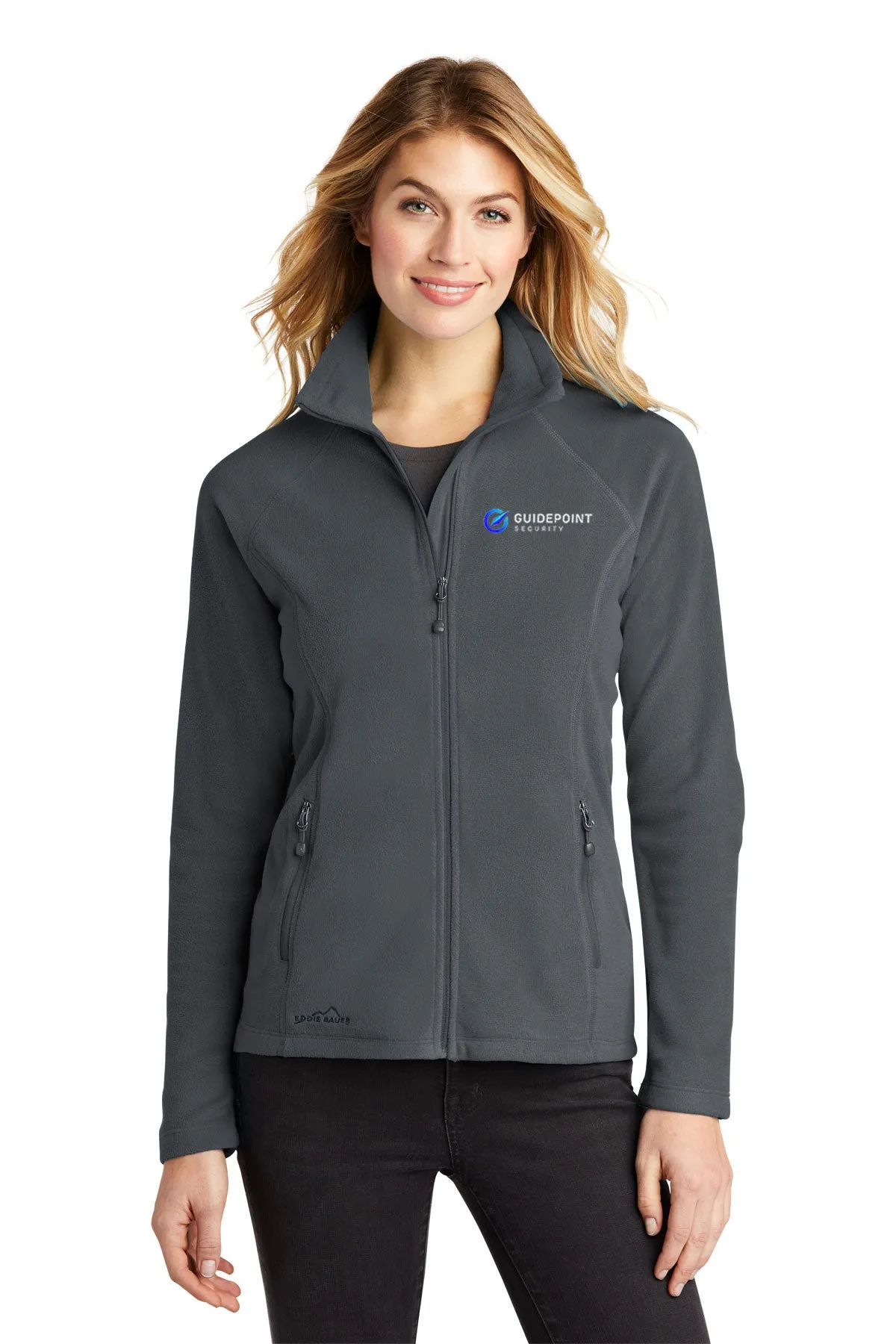 Eddie Bauer Ladies Microfleece Jacket, Grey Steel [GuidePoint Security]