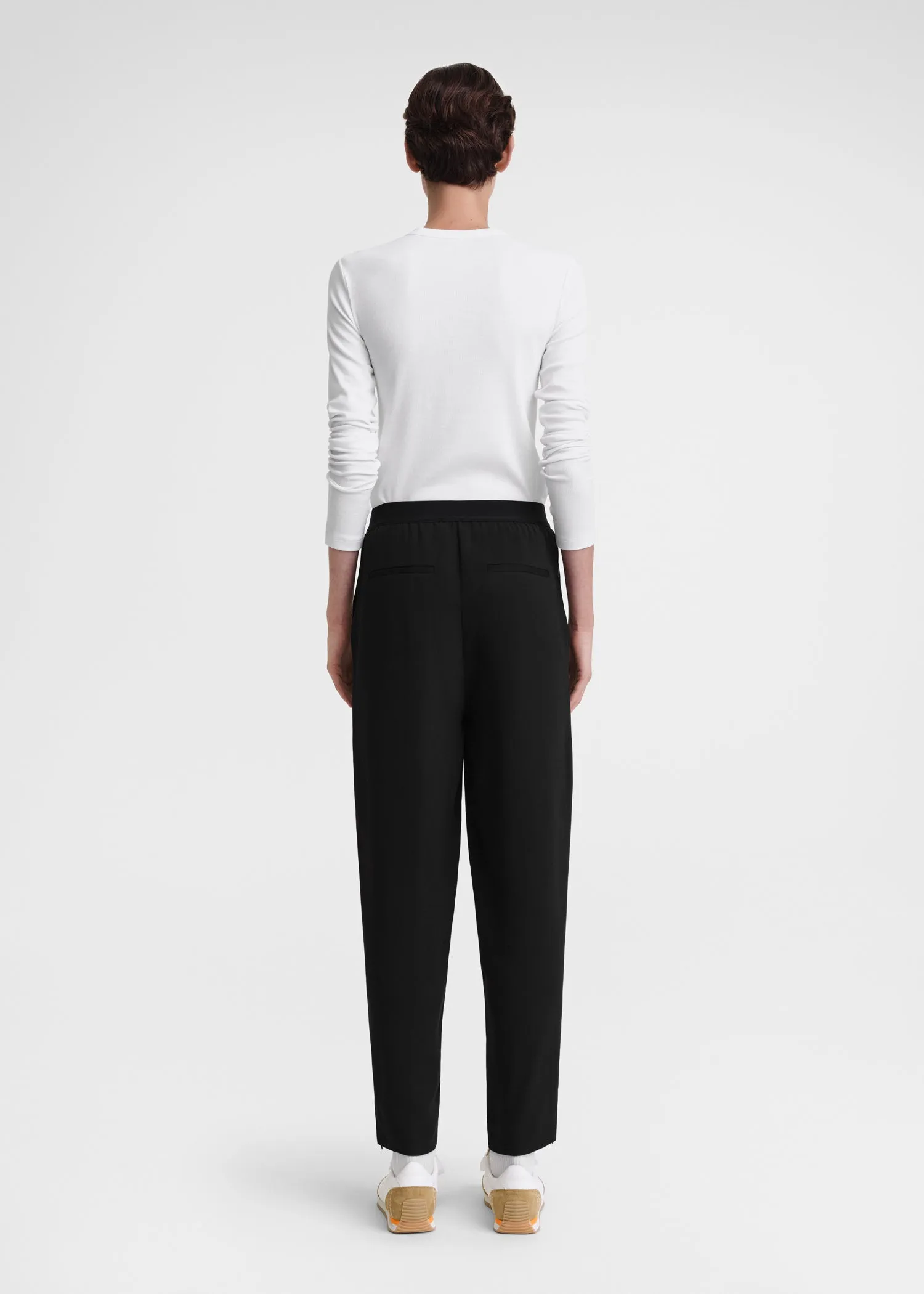 Elastic-waist lounge trousers black