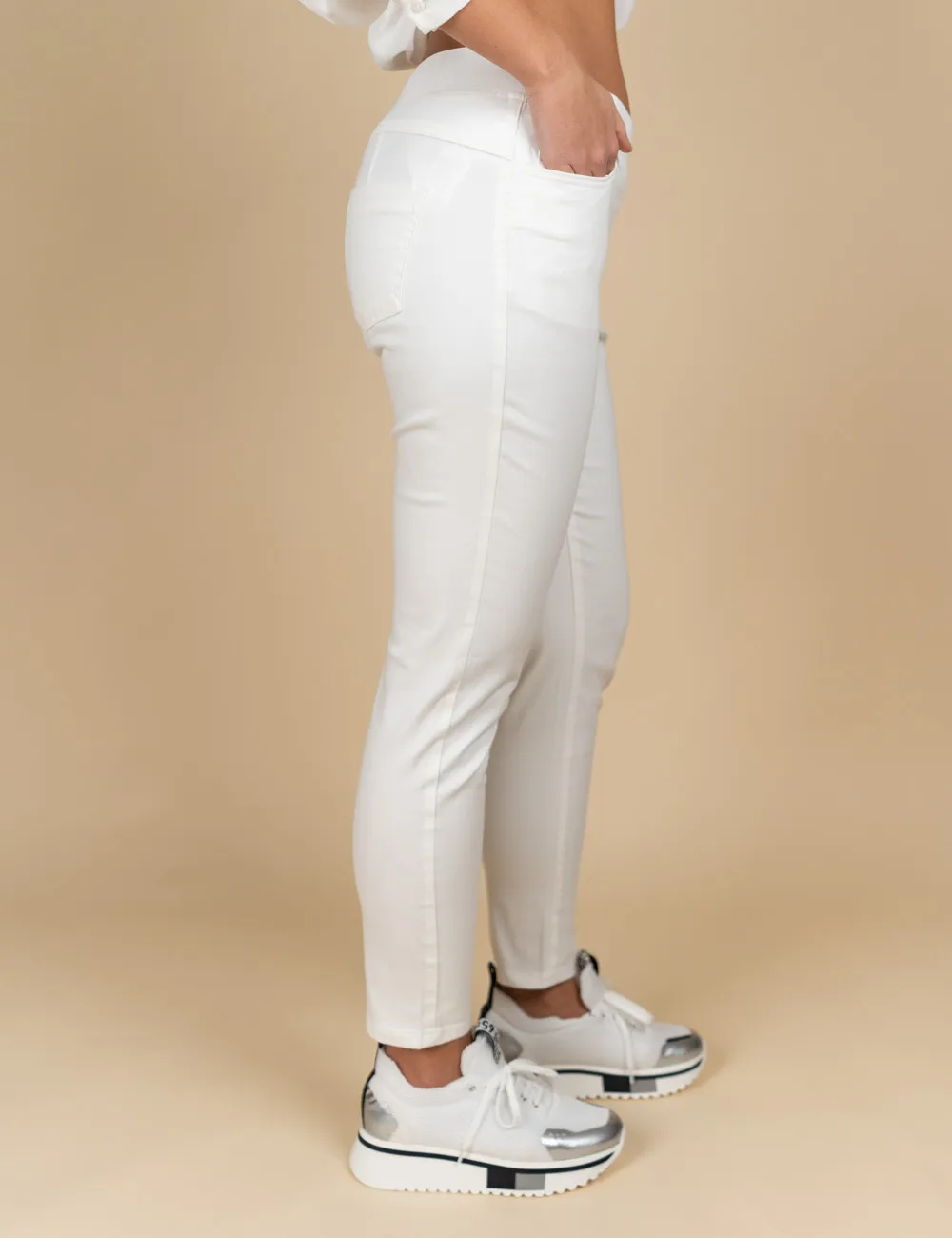 Elena Mirò - Jeggings in drill stretch bianco