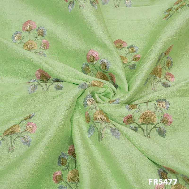 Embroidered Pure Dupion Silk