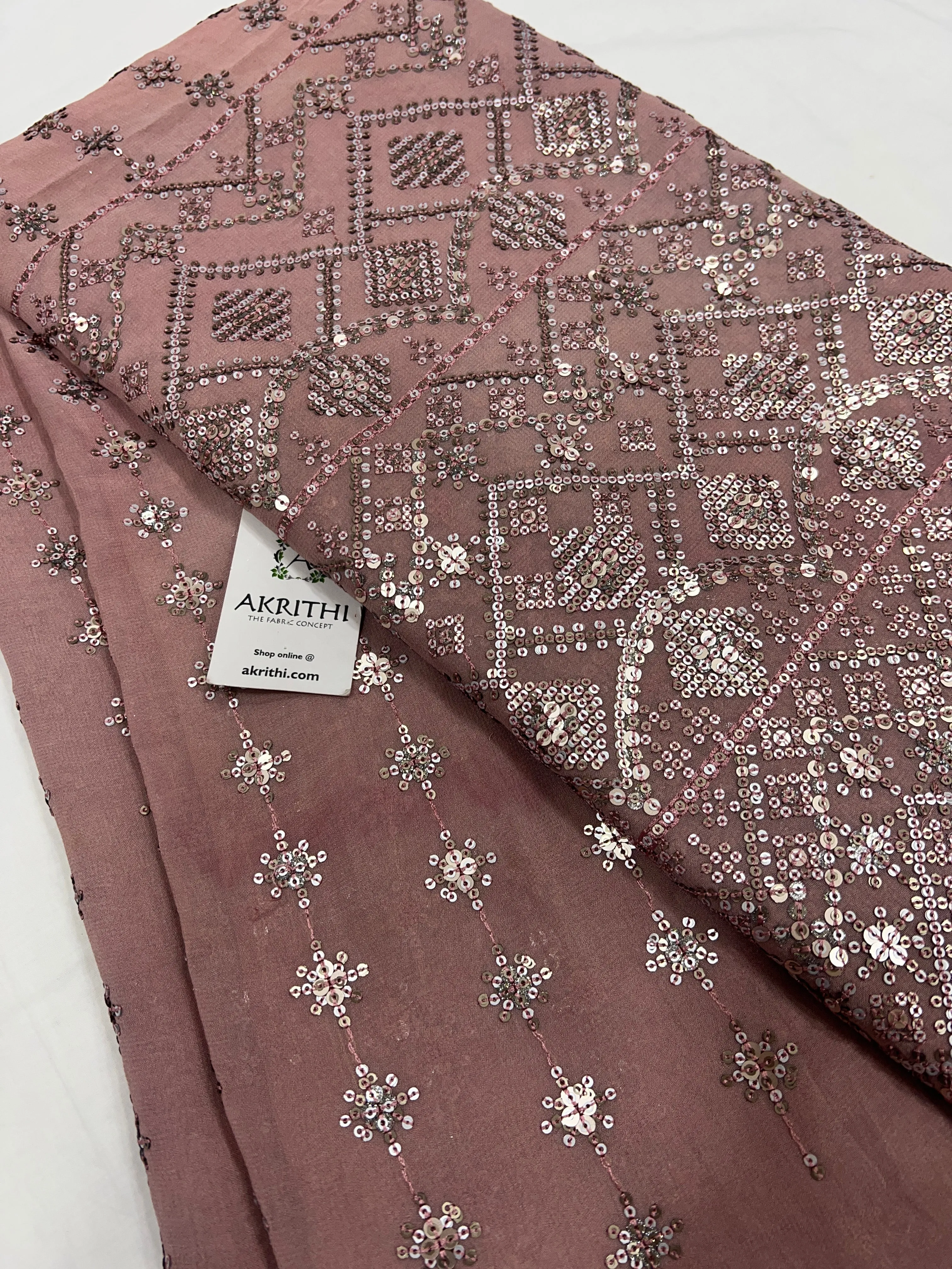 Embroidered pure Georgette fabric