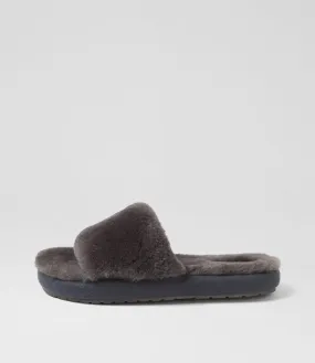 EMU AUSTRALIA Mckay Charcoal Sheepskin Sandals