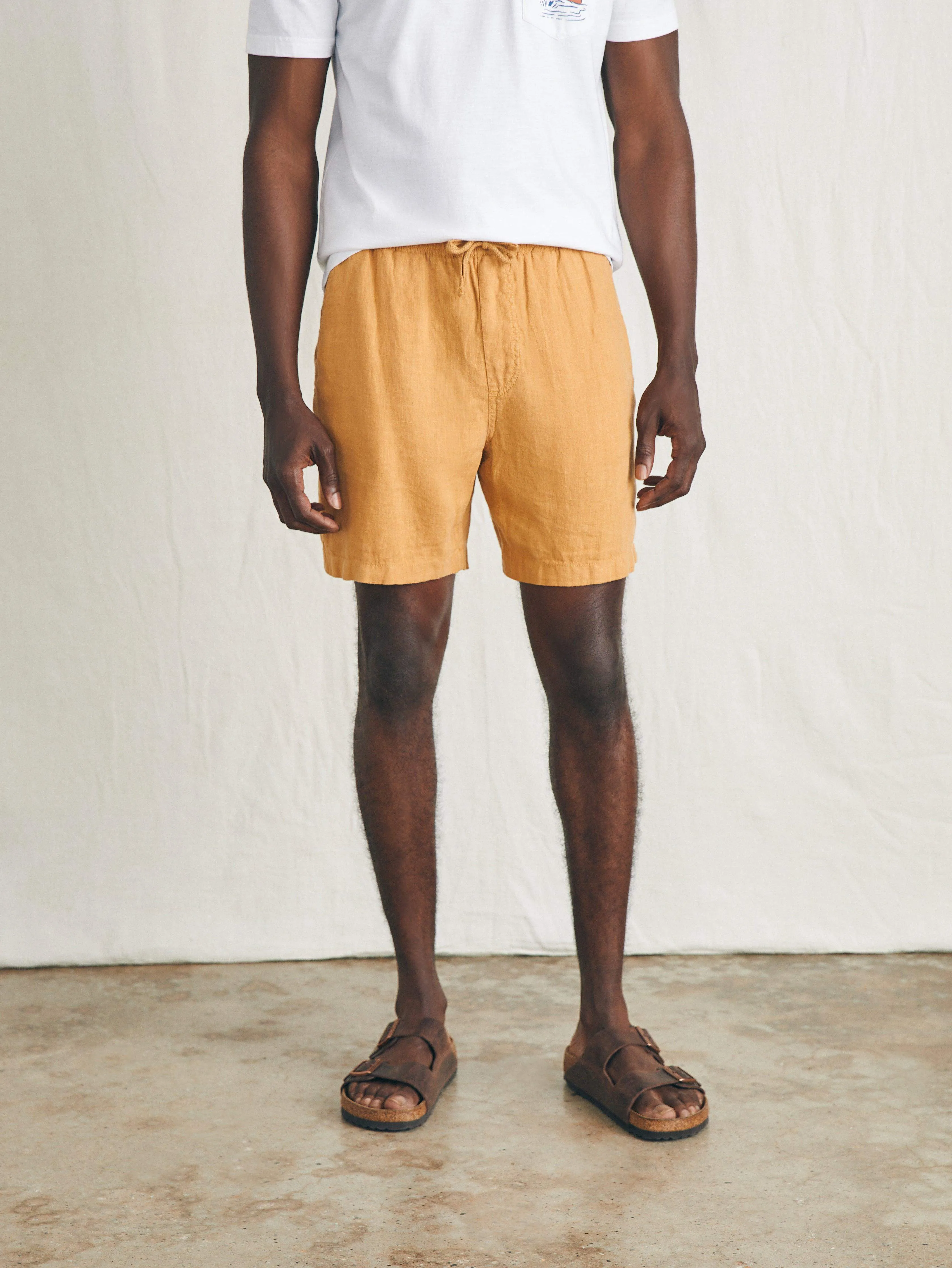 Essential Linen Short (6.5 Inseam) - Sunset Gold