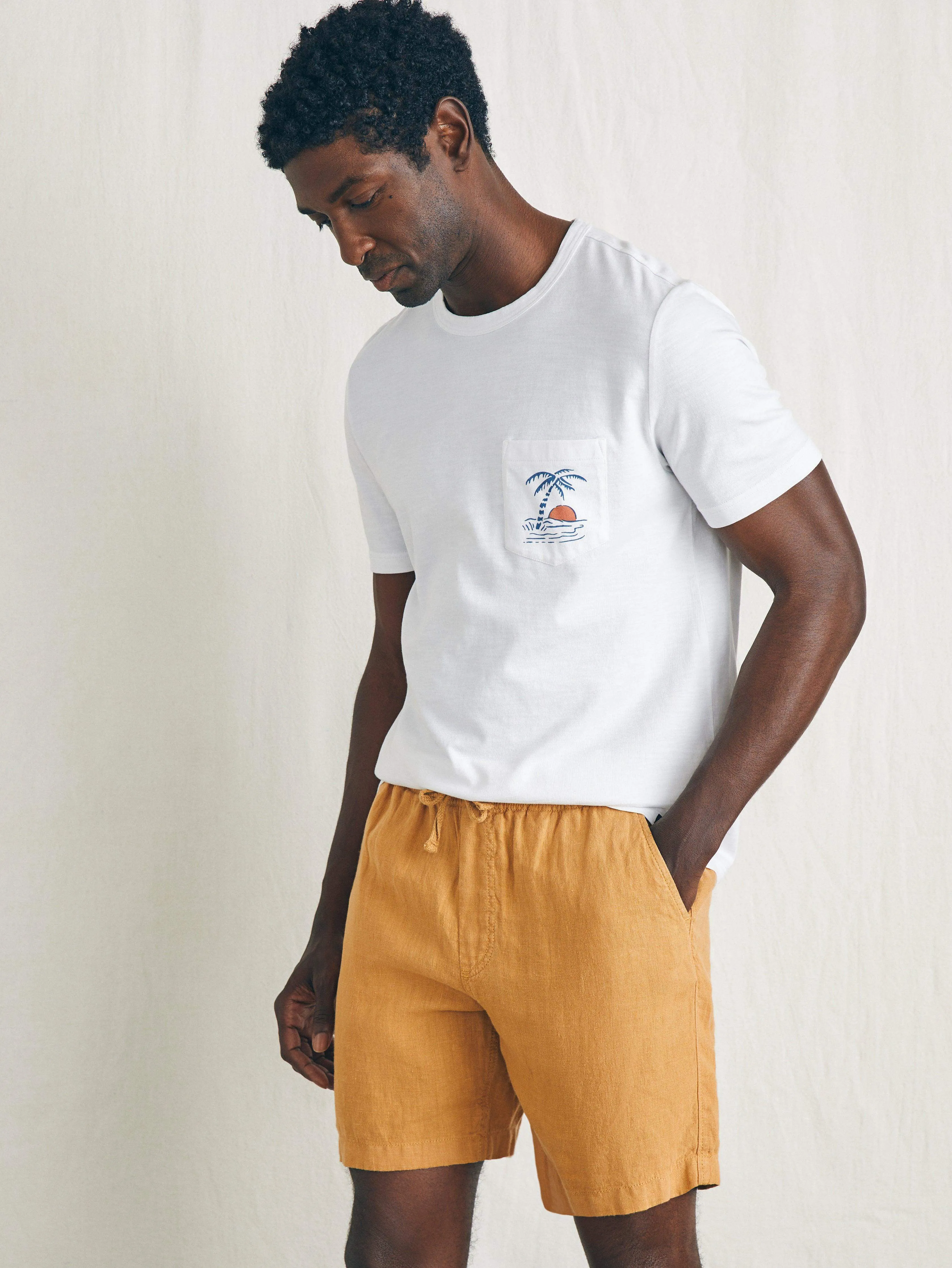 Essential Linen Short (6.5 Inseam) - Sunset Gold