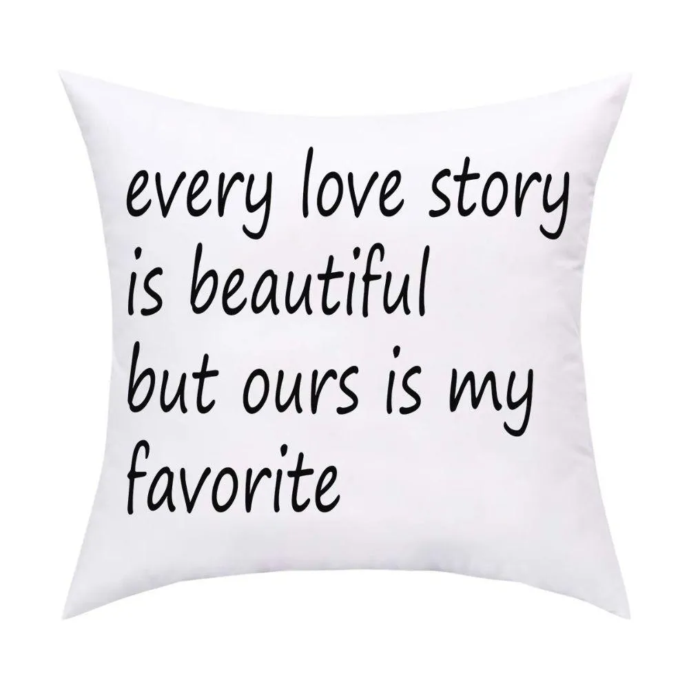 Every Love Story is Beautiful But Ours is My Favorite Throw Pillow Covers Valentine's Day Cushion Covers or Daily Decorations fo