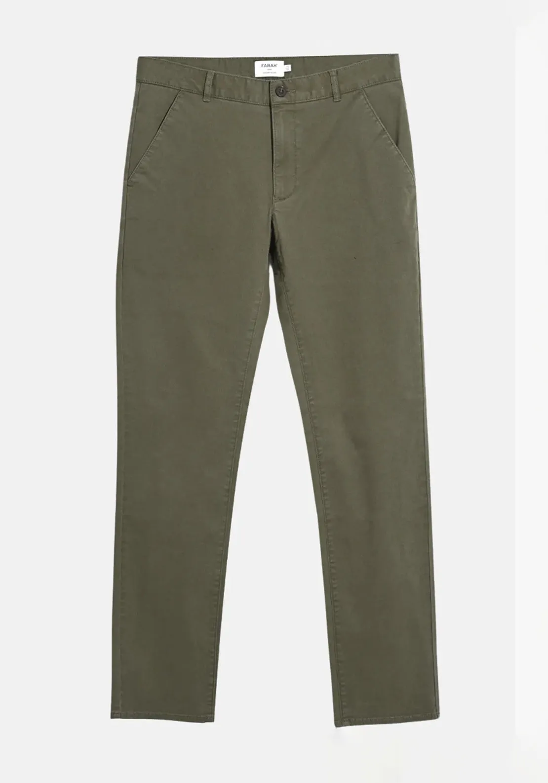 Farah Elm Straight Leg Twill Chinos, Olive Green