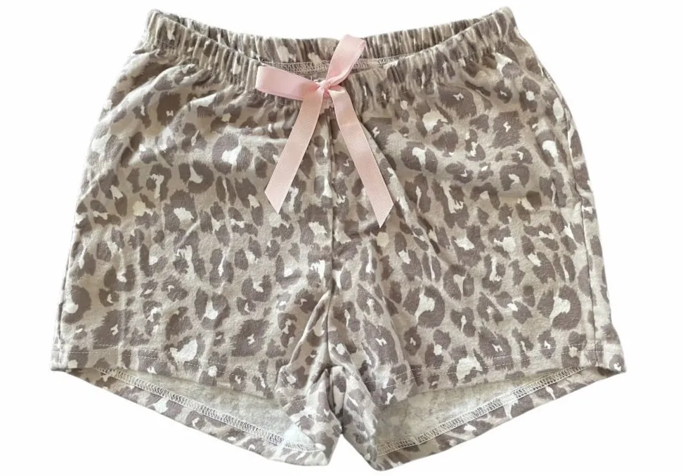 Female BOXERS Flannel - Grey Leopard