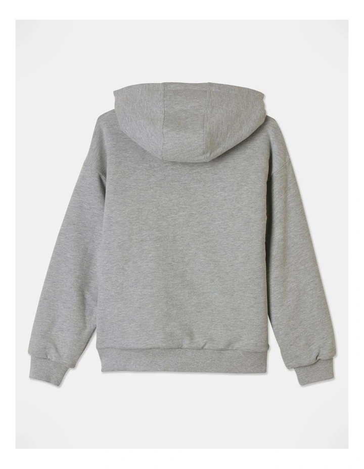 Fleece Zip Thru Sweat Top With Sherpa Lining in Grey Marle