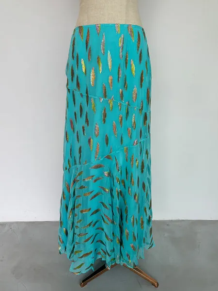 Flora Skirt Turquoise Metallic Sunset