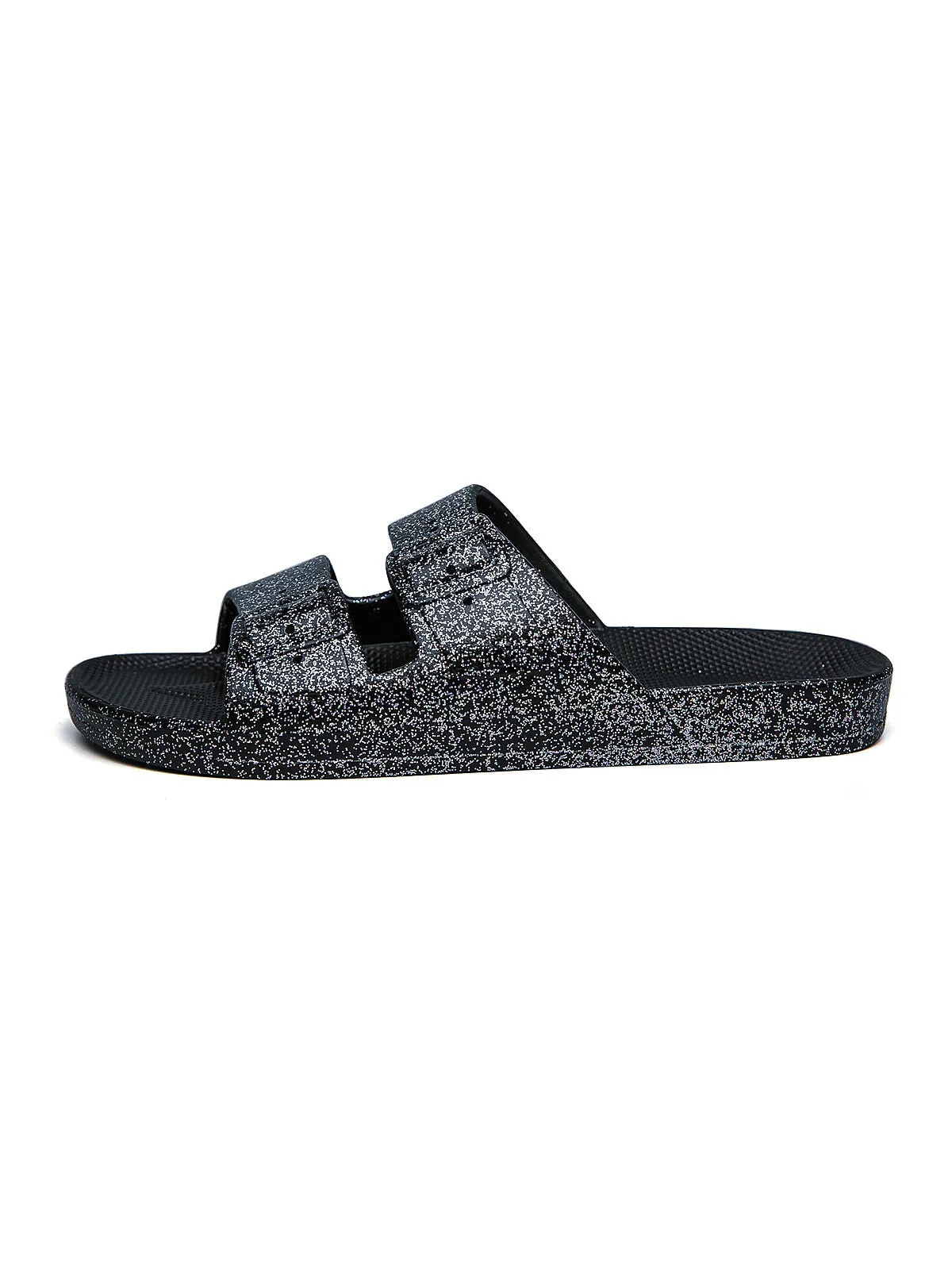 Freedom Moses | Moses Two Band Slide | Black Glitter