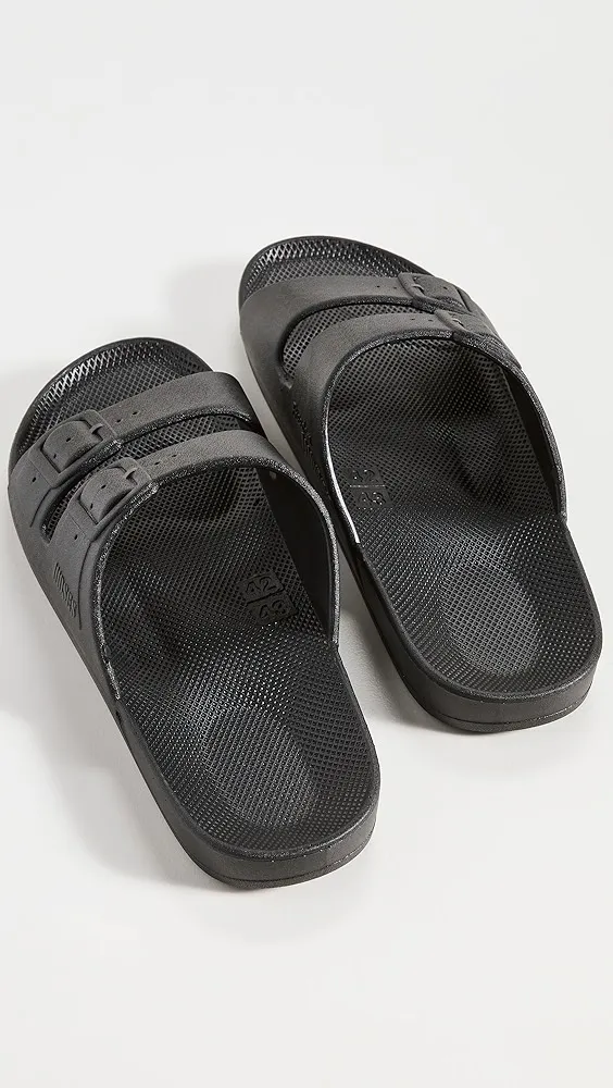 Freedom Moses   Two Band Unisex Slides 