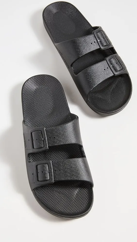 Freedom Moses   Two Band Unisex Slides 