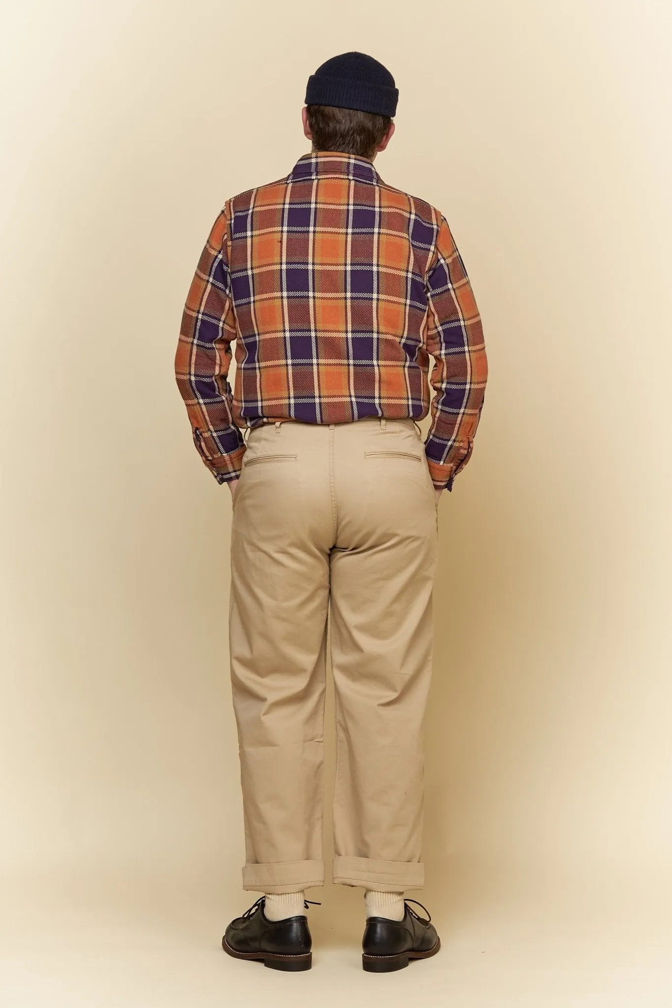 Fullcount Original Check Cotton Flannel Shirt - Dull Orange