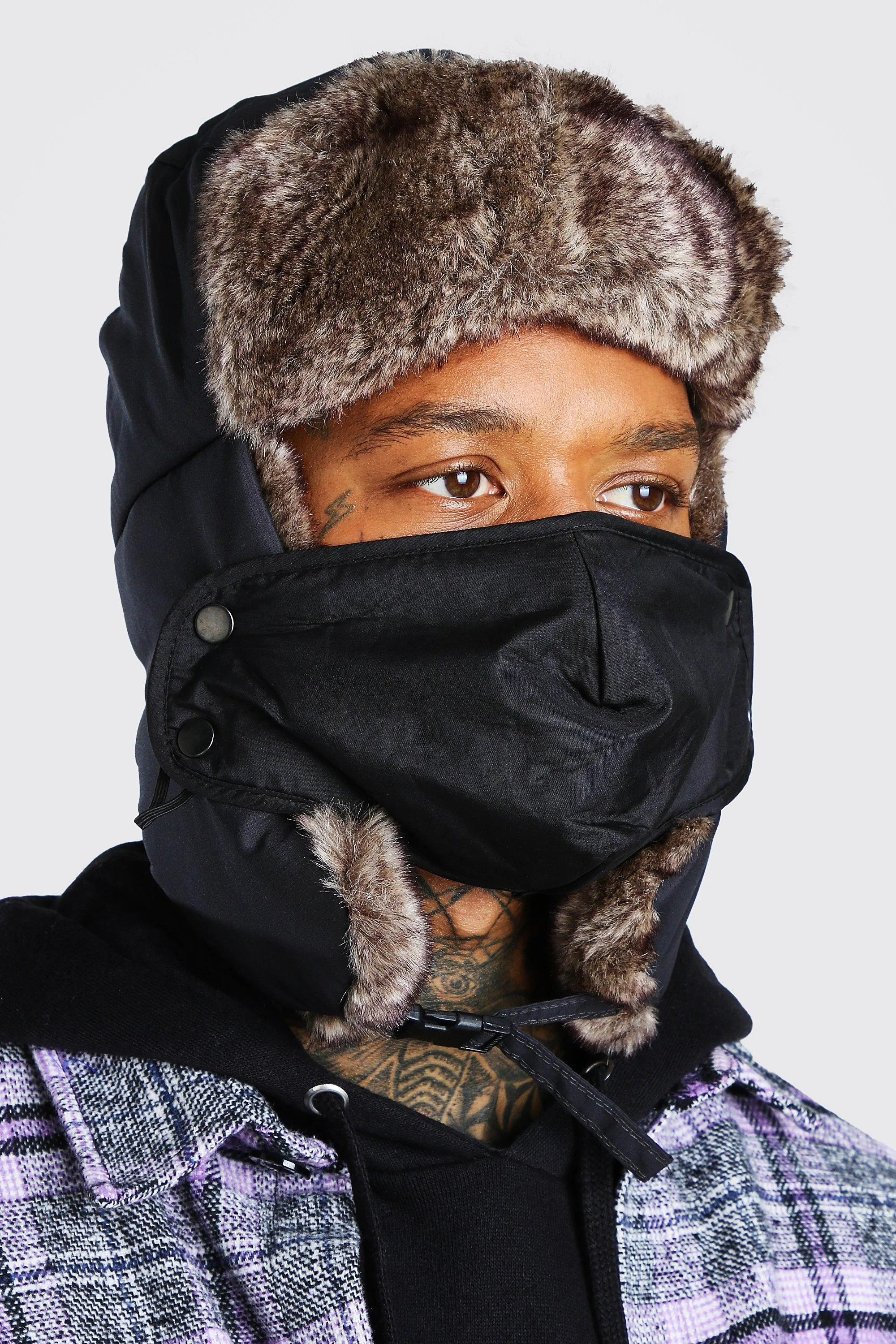 Fur Trim Trapper Hat