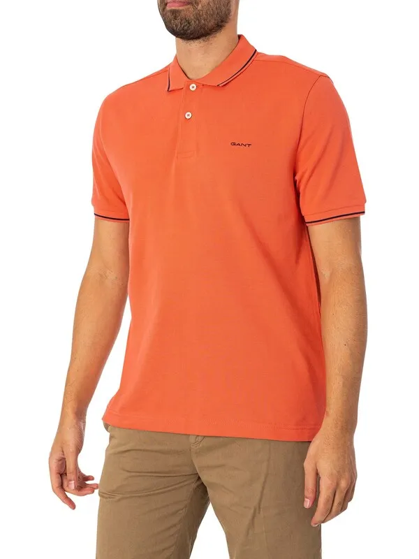 GANT Tipping Pique Polo Shirt - Sunset Pink