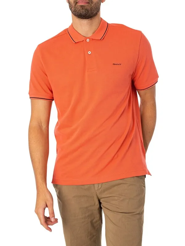 GANT Tipping Pique Polo Shirt - Sunset Pink