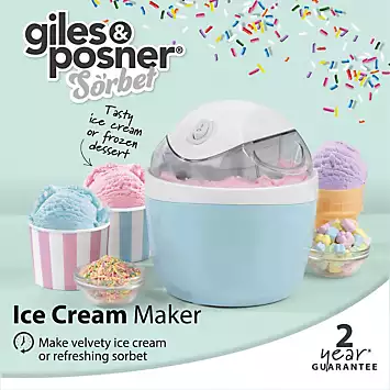 Giles & Posner 0.5L Ice Cream Maker - Sorbet Blue | Kaleidoscope