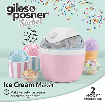 Giles & Posner 0.5L Ice Cream Maker - Sorbet Pink | Kaleidoscope