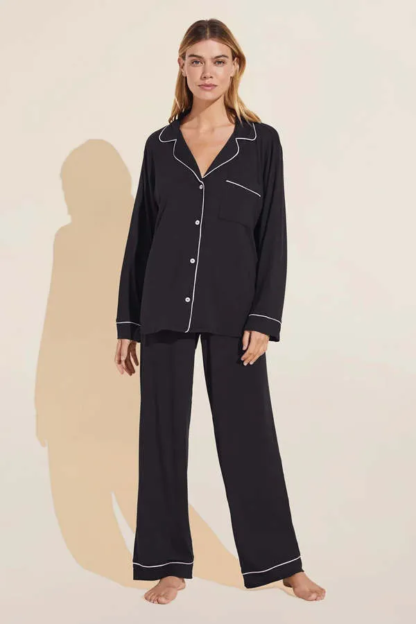 Gisele Long PJ Set - Black/Sorbet Pink