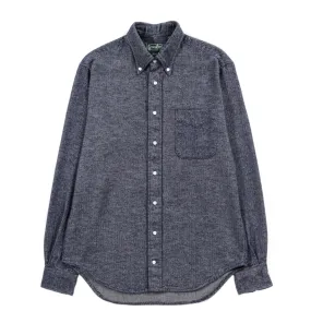 GITMAN VINTAGE BUTTON DOWN NAVY HERRINGBONE FLANNEL